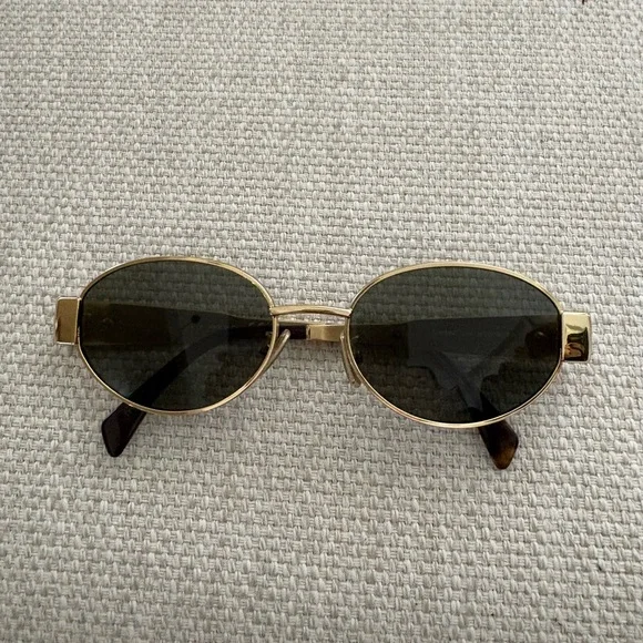 Celine Gold Oval Sunglasses Like New - Picture 8 of 16